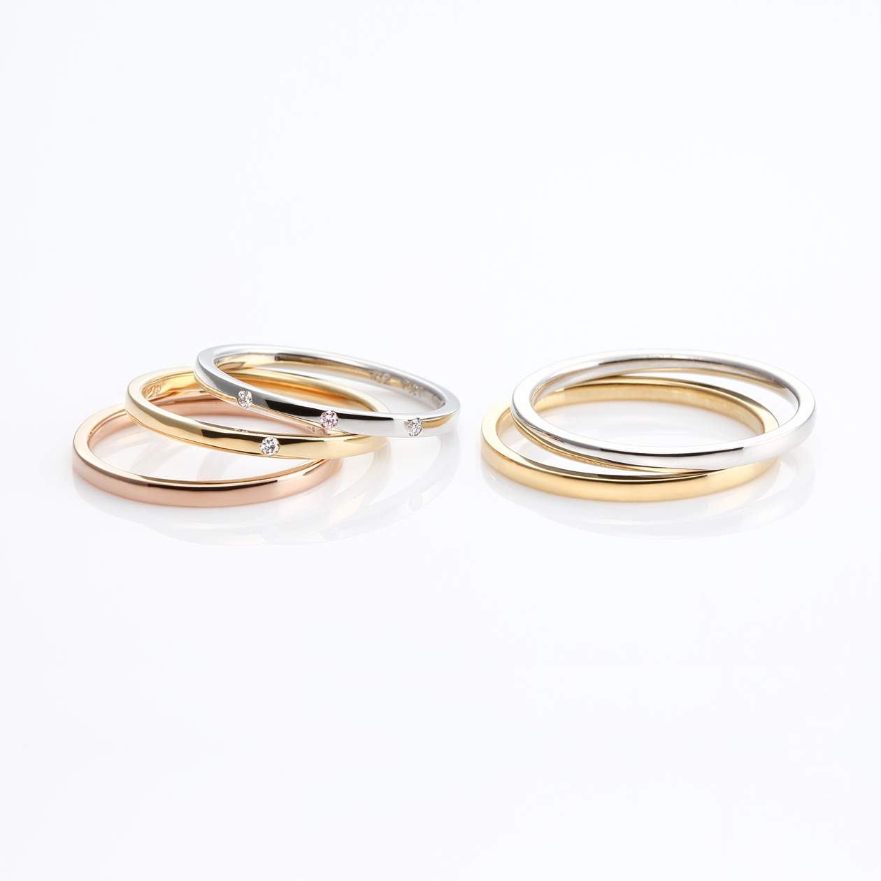 Layered Marriage Ring 2連と3連 のマリッジリング オーダーメード マリッジリング 結婚指輪 婚約指輪の ヤマジスノウ