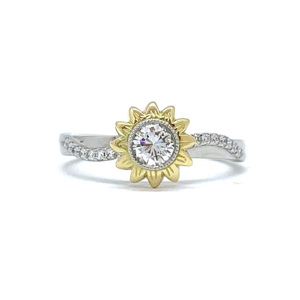 太陽のようなひまわりの指輪 オーダーメードリフォームエンゲージリング 結婚指輪 婚約指輪の ヤマジスノウ